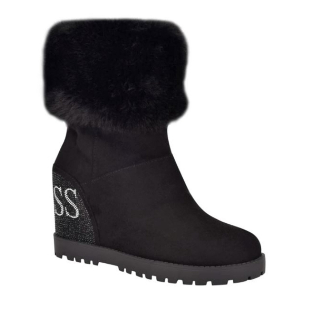 NWB Guess Paulie Faux Fur Wedge Boots